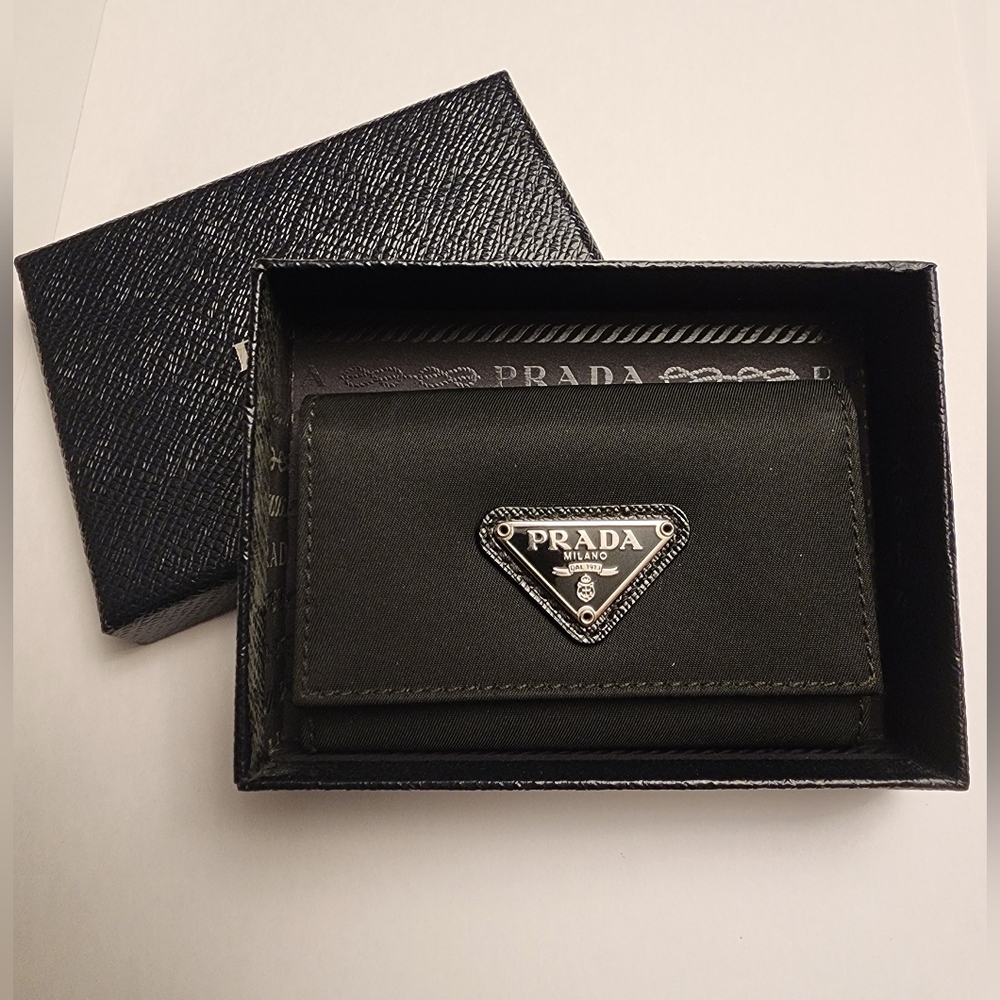 Prada Black Nylon Multicles 6 Key Holder. EUC